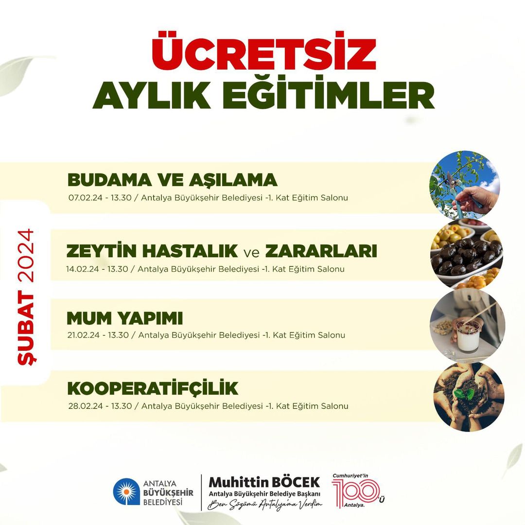 Antalya Büyükşehir Belediyesi, yerel üreticilere yönelik eğitim programı düzenliyor