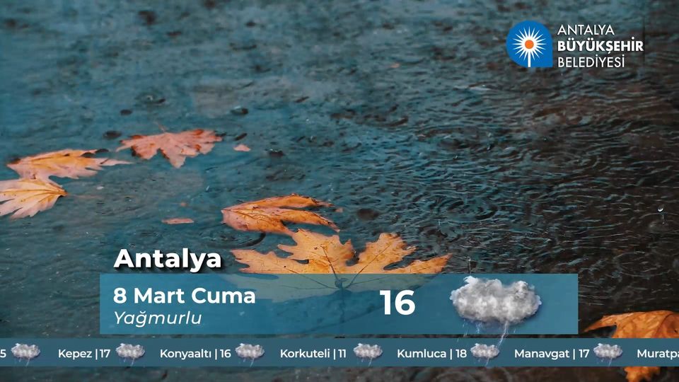 Antalya'da Bugün Yağışlı Bir Hava İçin Uyarı!