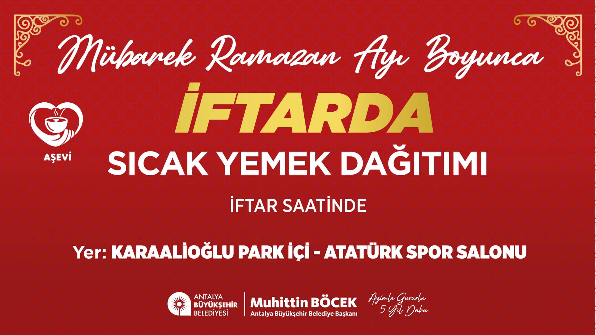 Antalya Büyükşehir Belediyesi, Ramazan Ayı'nda ihtiyaç sahiplerine ücretsiz iftar yemeği dağıtacak.