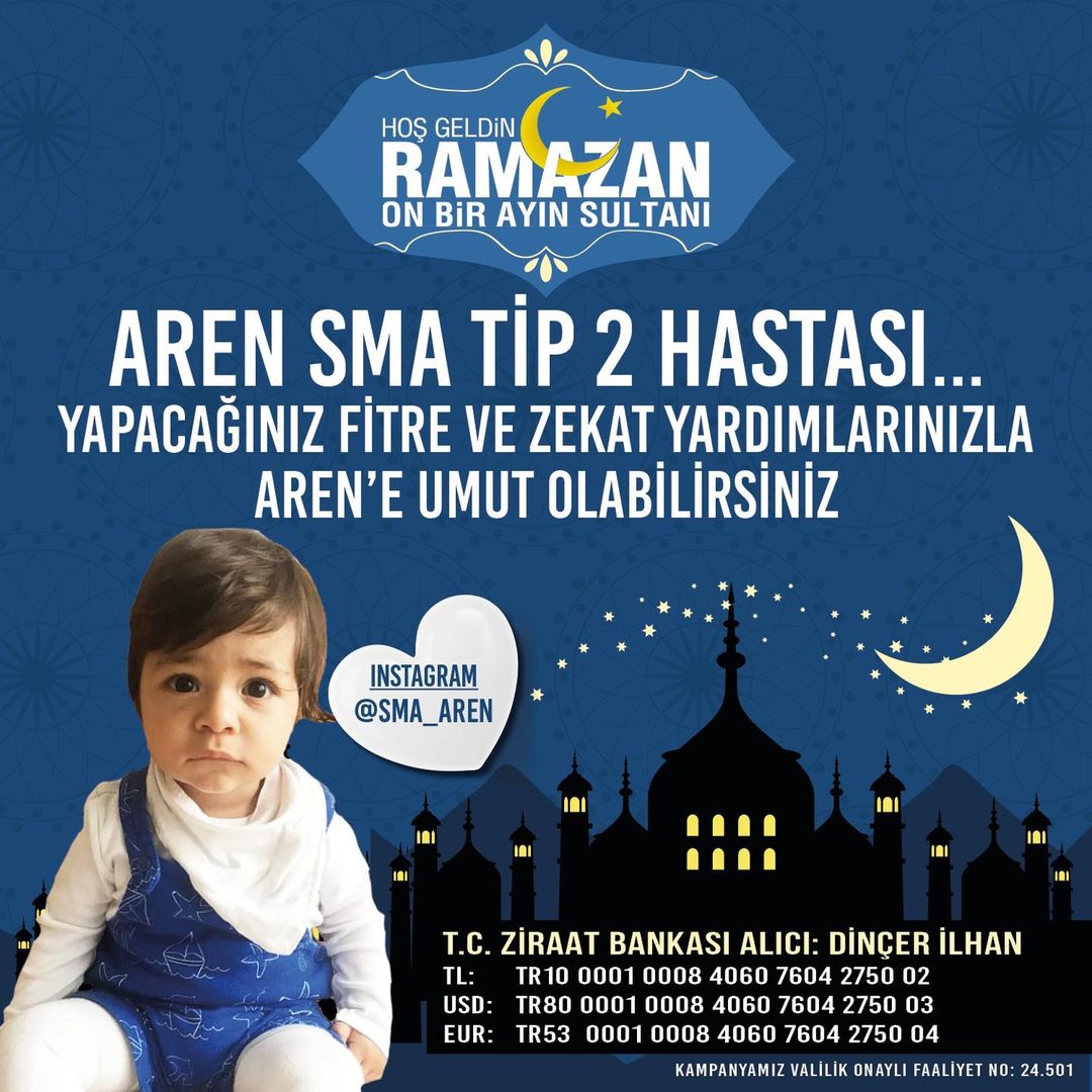 Antalya'da SMA Tip 2 hastası küçük Aren için kampanya başladı