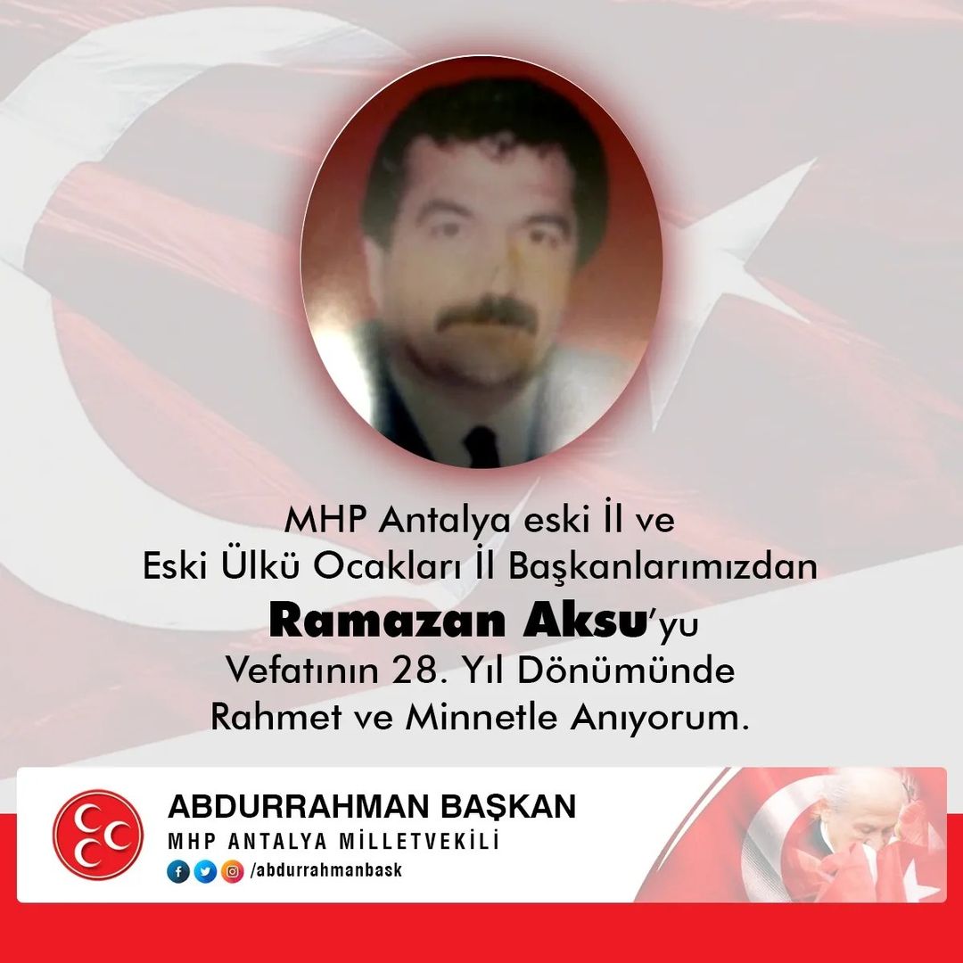 Antalya'da anma töreniyle Ramazan Aksu'un vefatının 28. yılı anıldı.