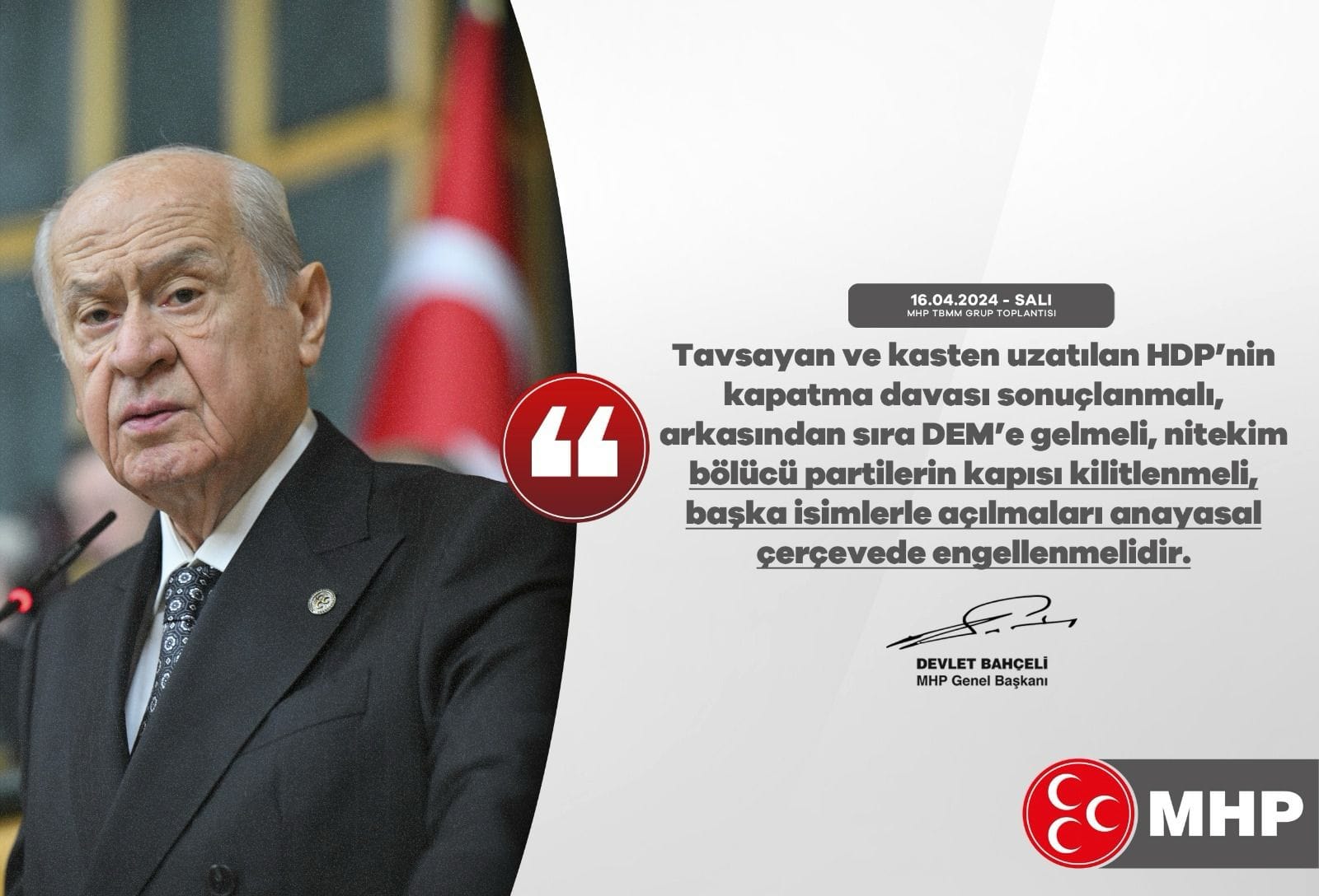 MHP lideri Bahçeli, HDP kapatma davası ve terörle mücadele için anayasal düzenlemeler gerektiğini vurguladı.
